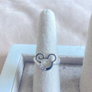Mickey Mouse Silver ring with rhinestones